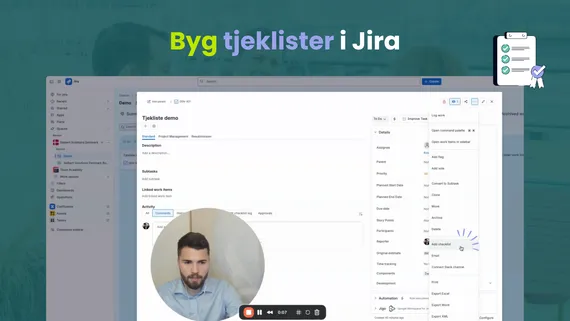 Byg tjeklister i Jira