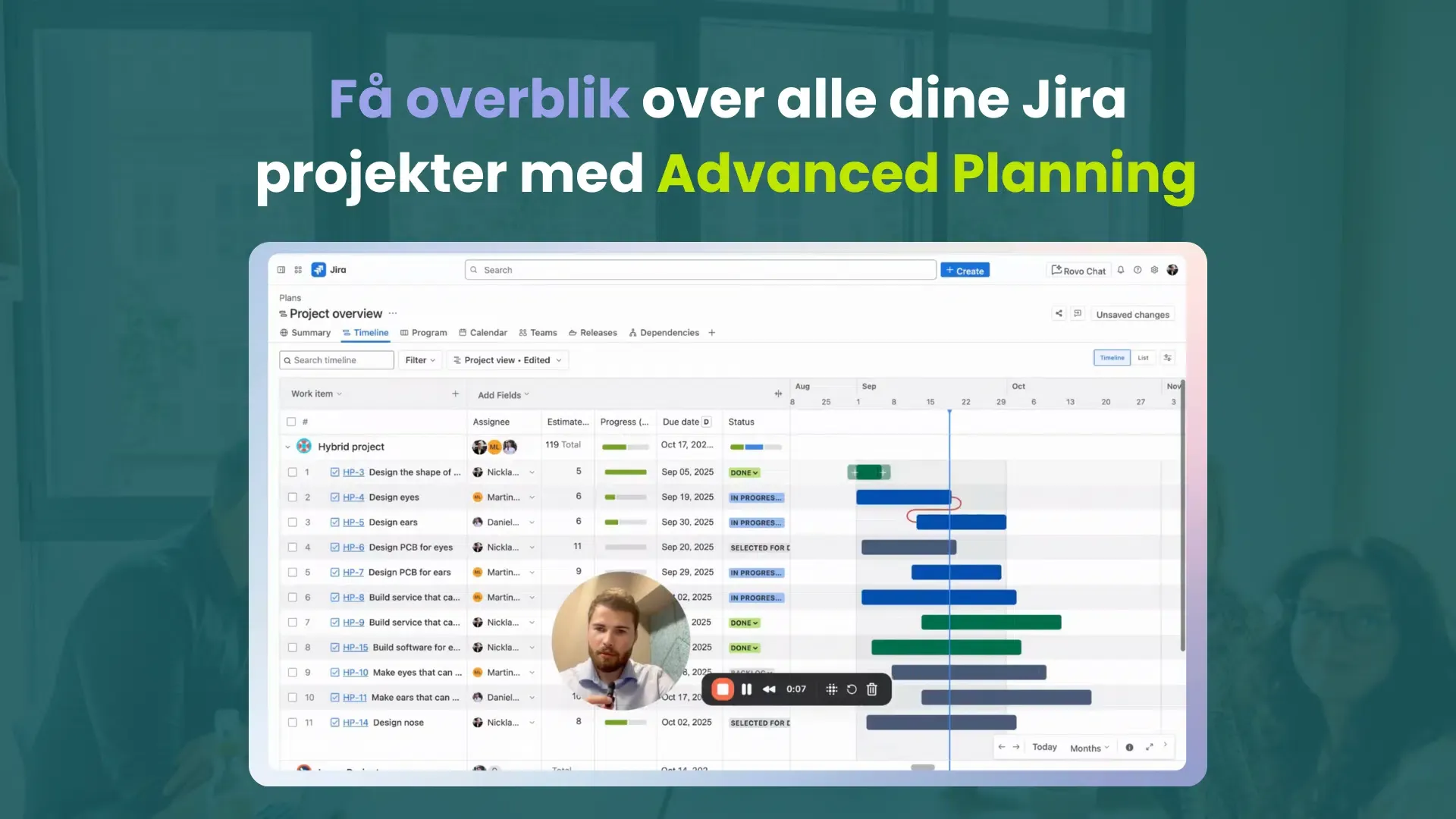 Få overblik over alle dine Jira projekter med Advanced Planning